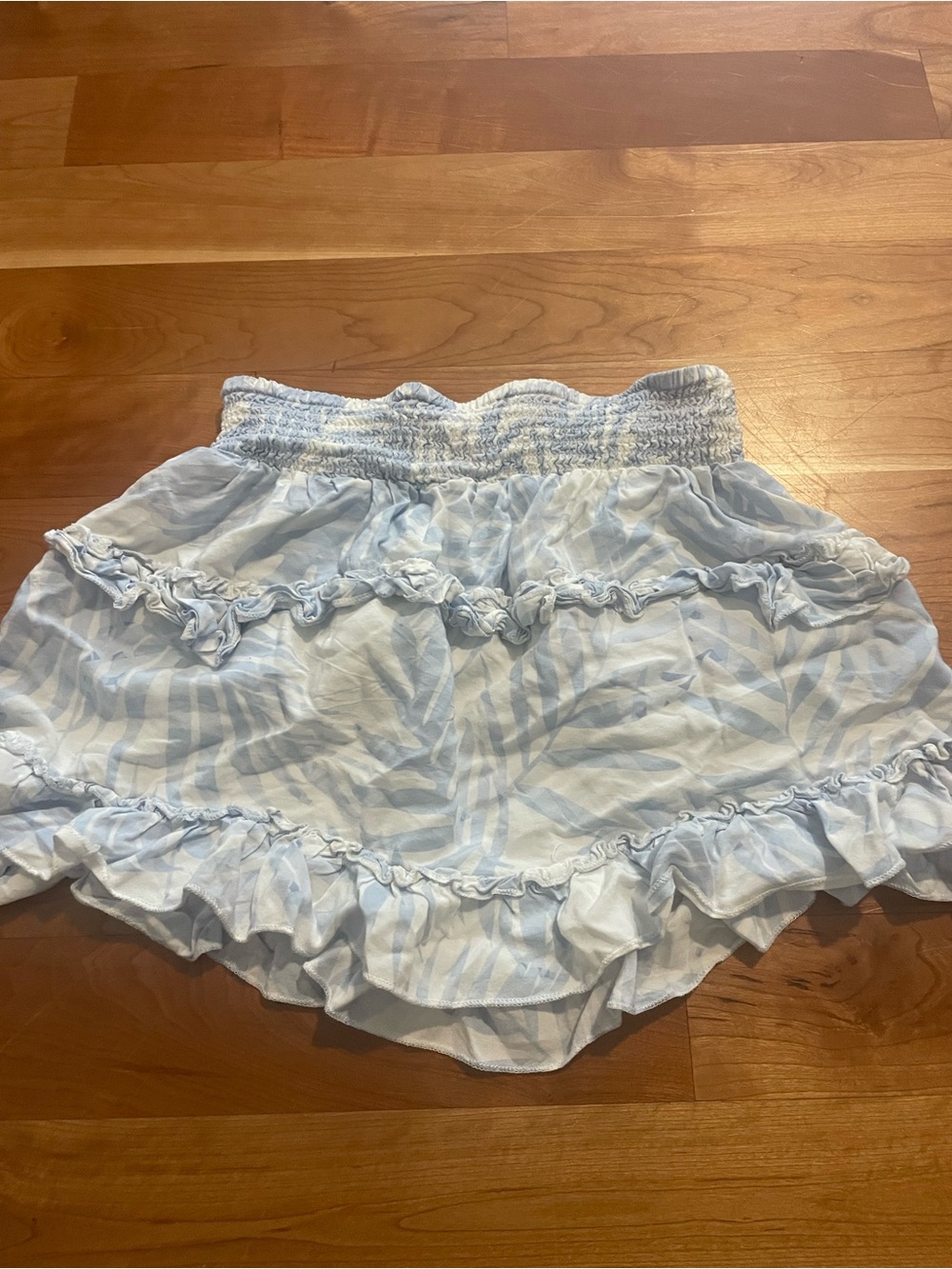 Ocean Drive Light Blue Ruffled Mini Skirt
